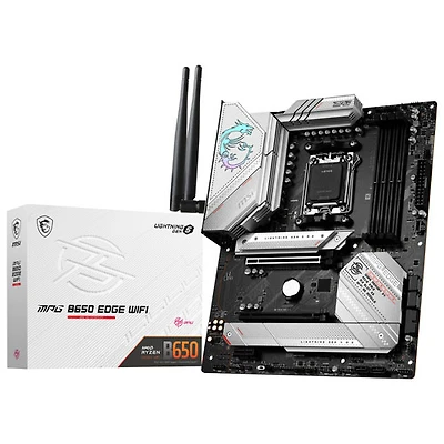 MSI MPG B650 Edge WIFI ATX AM5 Motherboard for AMD Ryzen 9000/8000/7000 Series CPUs - White