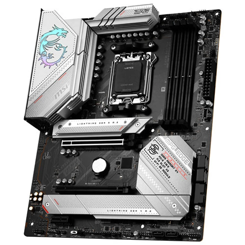 MSI MPG B650 Edge WIFI ATX AM5 Motherboard for AMD Ryzen 9000/8000/7000 Series CPUs - White