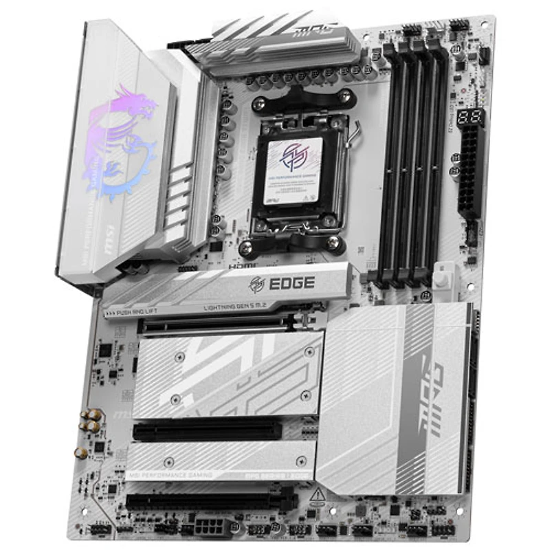 MSI MPG B850 Edge TI WIFI ATX AM5 Motherboard for AMD Ryzen 9000/8000/7000 Series CPUs - White