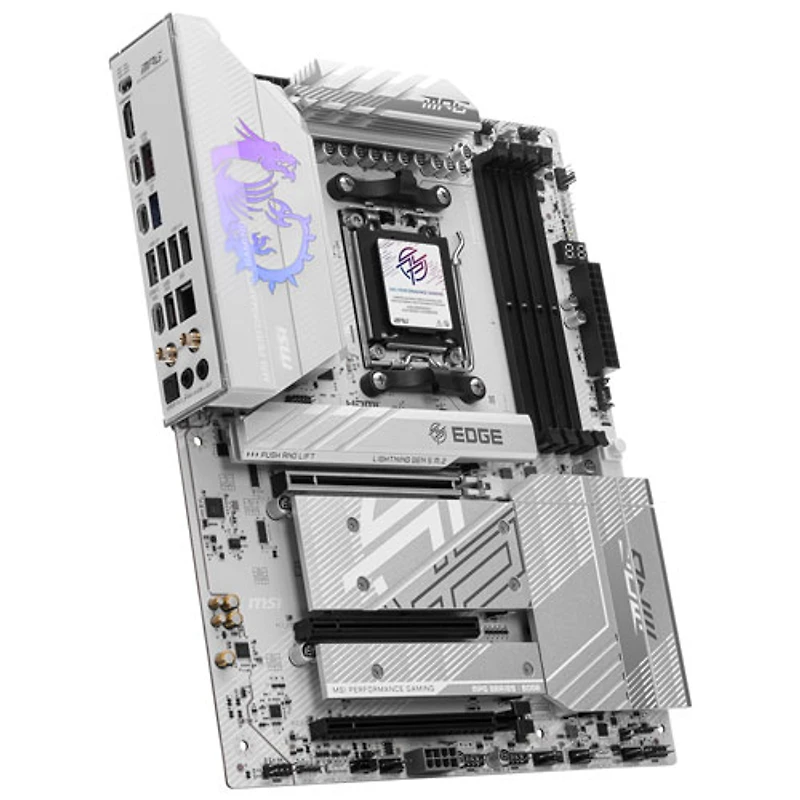 MSI MPG B850 Edge TI WIFI ATX AM5 Motherboard for AMD Ryzen 9000/8000/7000 Series CPUs - White