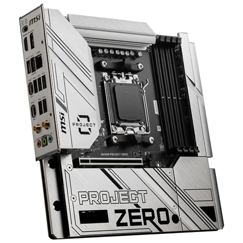 MSI B650M Project Zero Micro-ATX AM5 Motherboard for AMD Ryzen 9000/8000/7000 Series CPUs