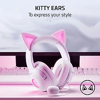 Casque de jeu avec microphone Kraken Kitty Edition V2 de Razer - Blanc
