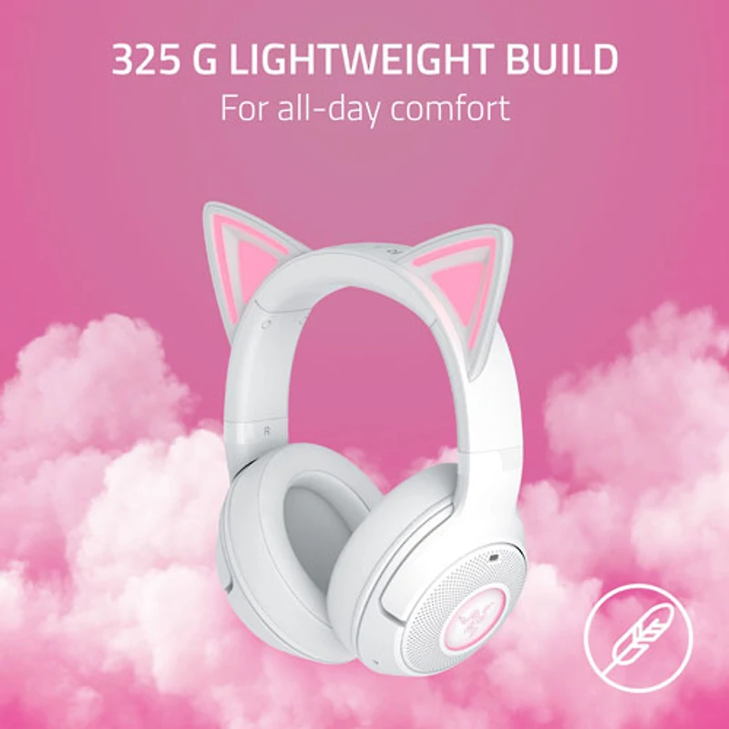 Razer Kraken Kitty Edition V2 Wireless Gaming Headset with Microphone - White