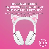 Razer Kraken Kitty Edition V2 Wireless Gaming Headset with Microphone - White