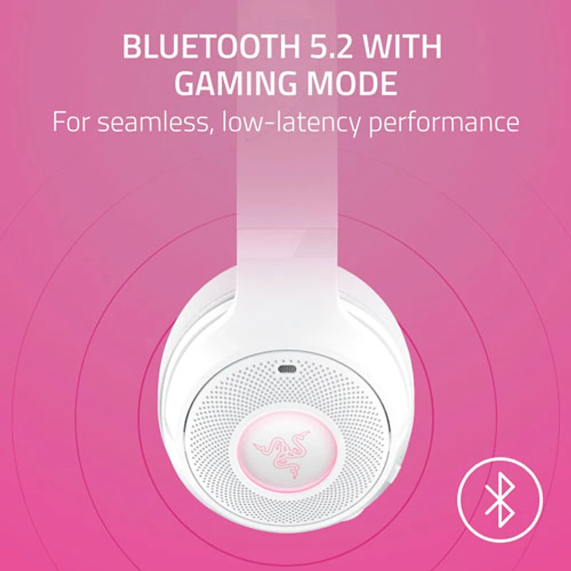 Razer Kraken Kitty Edition V2 Wireless Gaming Headset with Microphone - White