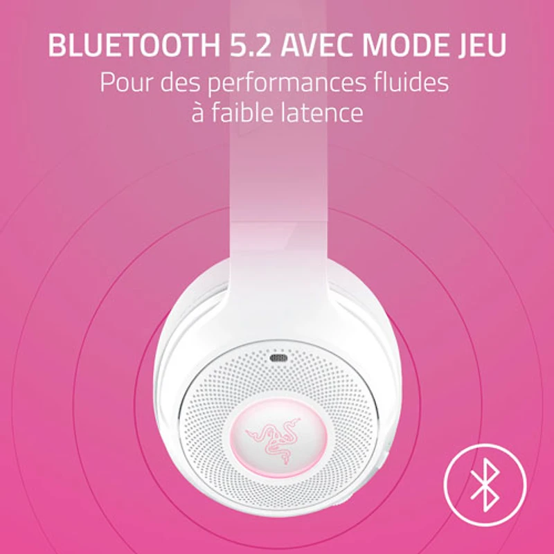 Razer Kraken Kitty Edition V2 Wireless Gaming Headset with Microphone - White