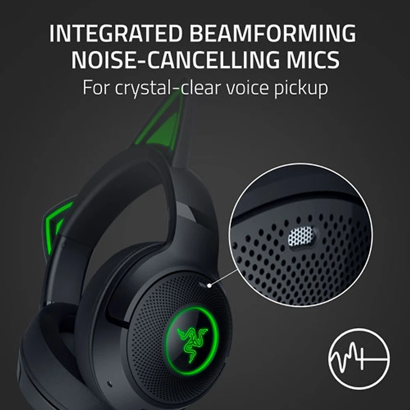 Razer Kraken Kitty Edition V2 Wireless Gaming Headset with Microphone - Black