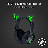 Casque de jeu sans fil Kraken Kitty Edition V2 avec microphone de Razer - Noir