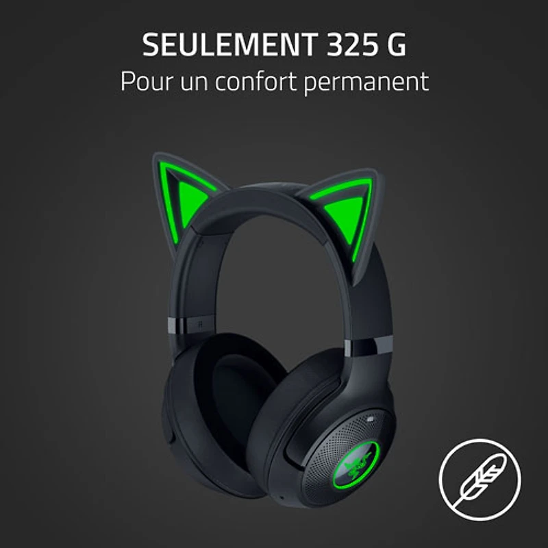 Razer Kraken Kitty Edition V2 Wireless Gaming Headset with Microphone - Black