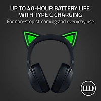 Razer Kraken Kitty Edition V2 Wireless Gaming Headset with Microphone - Black