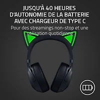Casque de jeu sans fil Kraken Kitty Edition V2 avec microphone de Razer - Noir