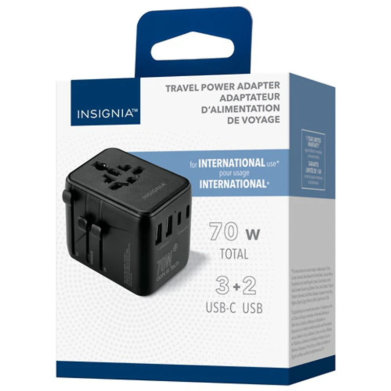 Adaptateur de voyage tout-en-un de 70 W d'Insignia - Exclusivité de Best Buy