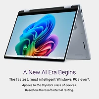Portable 2-en-1 à écran tactile de 14 po Copilot+ PC Plus de Dell - Bleu glacier (Core Ultra 5 - 226V d'Intel/RAM 16 Go/SSD 512 Go)