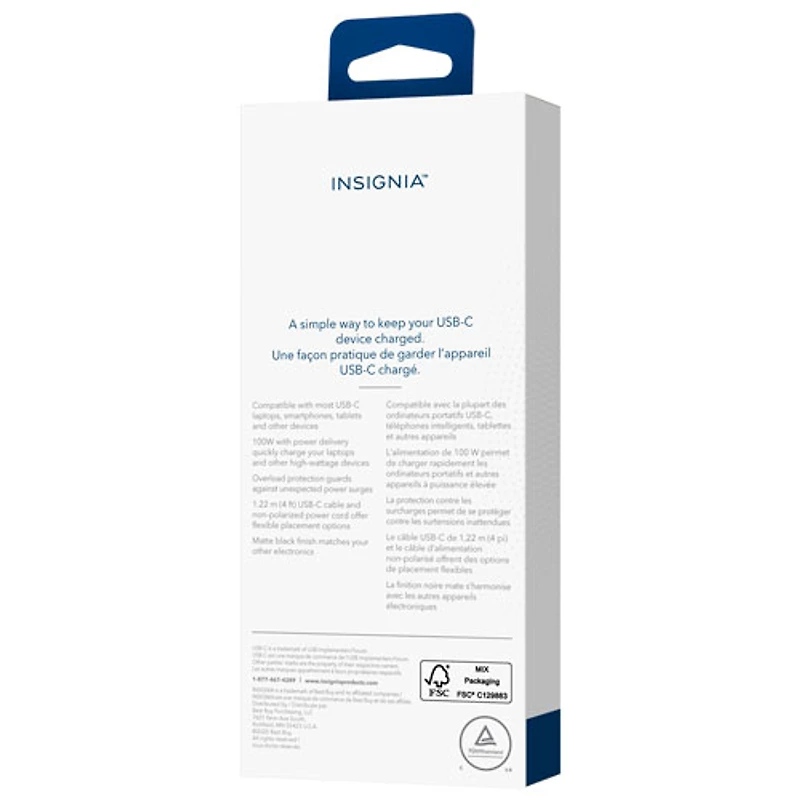 Insignia 100W USB-C Laptop Charger (NS-LPAC100AW6-C) - Only at Best Buy