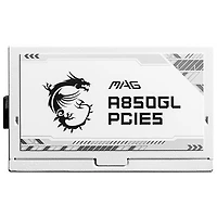 Bloc d'alimentation modulaire MAG A850GL PCIE5 850 W de MSI - Blanc