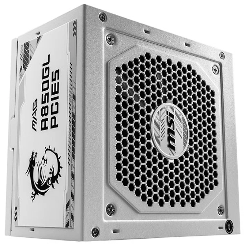 Bloc d'alimentation modulaire MAG A850GL PCIE5 850 W de MSI - Blanc
