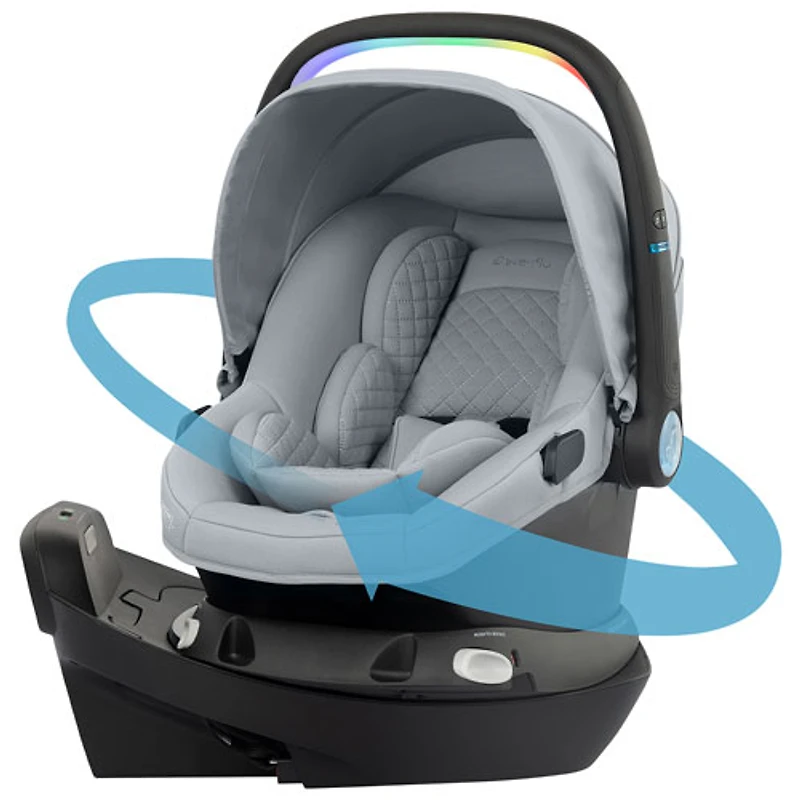 Siège d'auto pivotant pour bébé LiteMaxTM NXT avec technologie Sensory Soothe d'Evenflo - Quartz