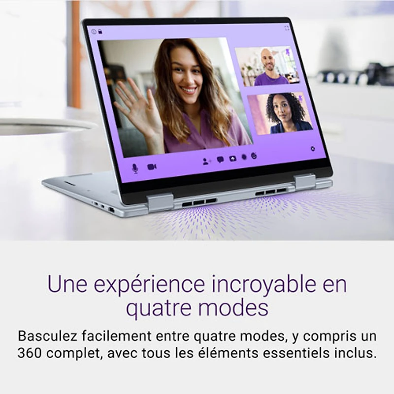 Portable 2-en-1 tactile de 14 po Copilot+ PC Plus de Dell - Bleu glacier (Core Ultra 7-256V d'Intel/RAM 16 Go/SSD 1 To)
