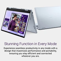 Portable 2-en-1 tactile de 14 po Copilot+ PC Plus de Dell - Bleu glacier (Core Ultra 7-256V d'Intel/RAM 16 Go/SSD 1 To)