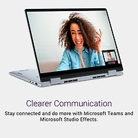 Portable 2-en-1 tactile de 14 po Copilot+ PC Plus de Dell - Bleu glacier (Core Ultra 7-256V d'Intel/RAM 16 Go/SSD 1 To)