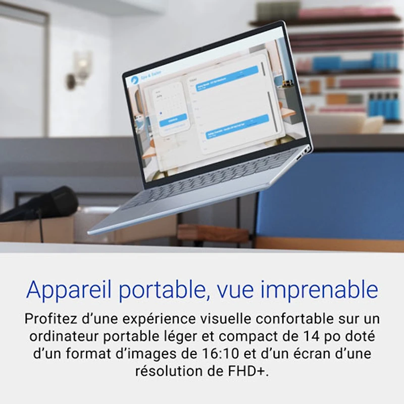 Portable de 14 po Inspiron de Dell - Bleu glacier (Core 7-150U d'Intel/RAM 16 Go/SSD 1 To)