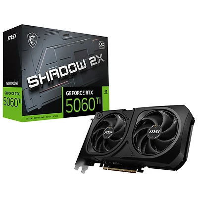 Carte graphique GeForce RTX 5060 Ti Shadow 2X OC GDDR7 de 16 Go de MSI