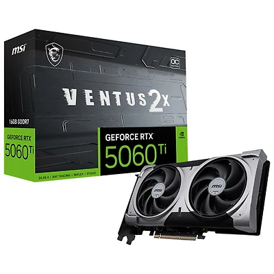 Carte graphique GeForce RTX 5060 Ti Ventus 2X OC+ GDDR7 de 16 Go de MSI