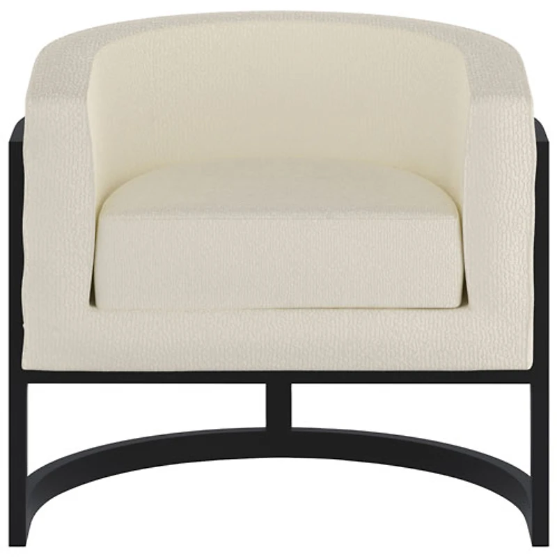 Chaise d'appoint contemporaine en tissu bouclé Inspire - Ivoire