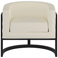 Chaise d'appoint contemporaine en tissu bouclé Inspire - Ivoire