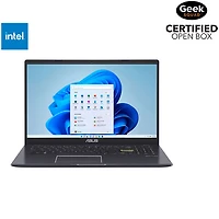 Boîte ouverte - Portable 15,6 po Vivobook Go 15 L510 d'ASUS avec processeur Celeron N4500 d'Intel/Mémoire vive de 4 Go/Disque SSD de 128 Go - Noir étoile