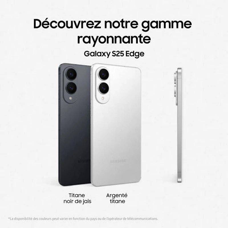 Galaxy S25 Edge de 256 Go de Samsung - Argenté titane - Déverrouillé