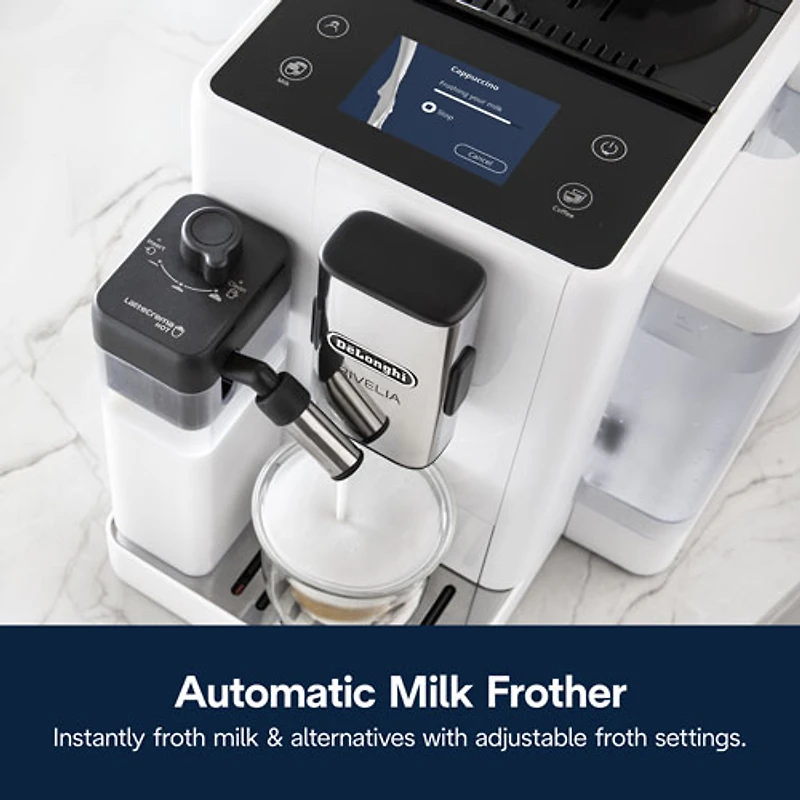 De'Longhi Rivelia Automatic Espresso Machine - White - Exclusive Retail Partner