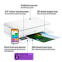 HP Envy 6165e Wireless All-In-One Inkjet Printer - White