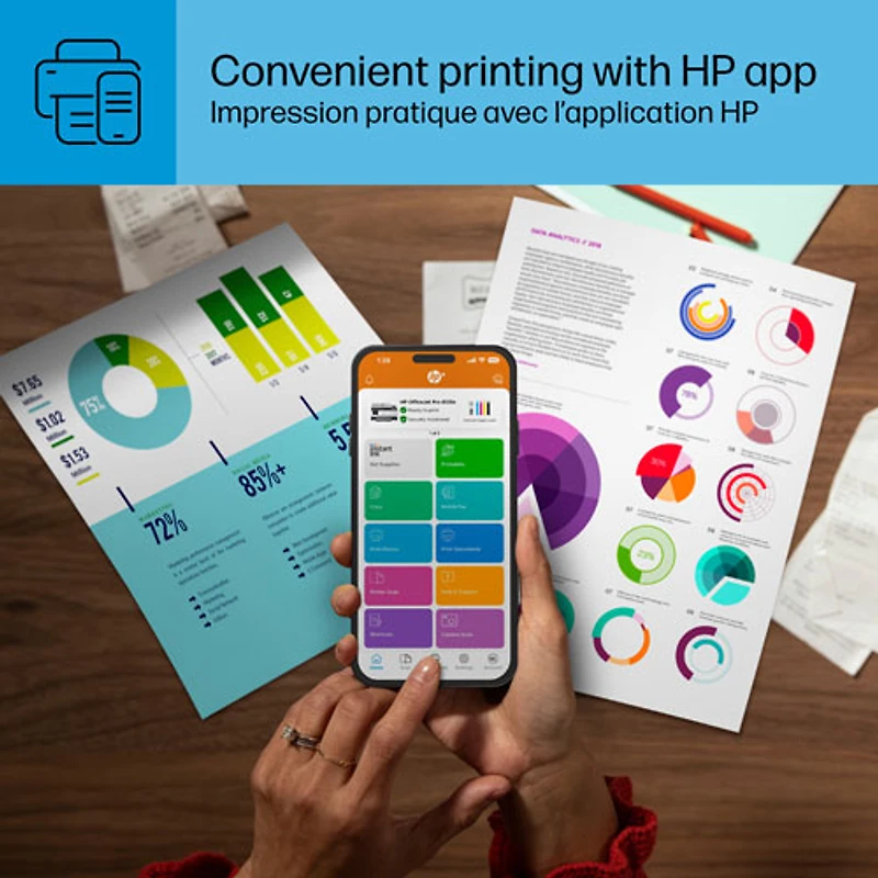 Imprimante à jet d'encre tout-en-un sans fil OfficeJet Pro 8125e de HP - Essai de 3 mois de Instant Ink de HP inclus*