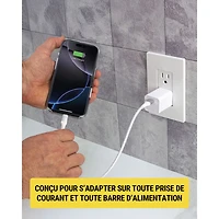 Chargeur mural USB-C PD de 30 W PowerVolt de Scosche - Blanc