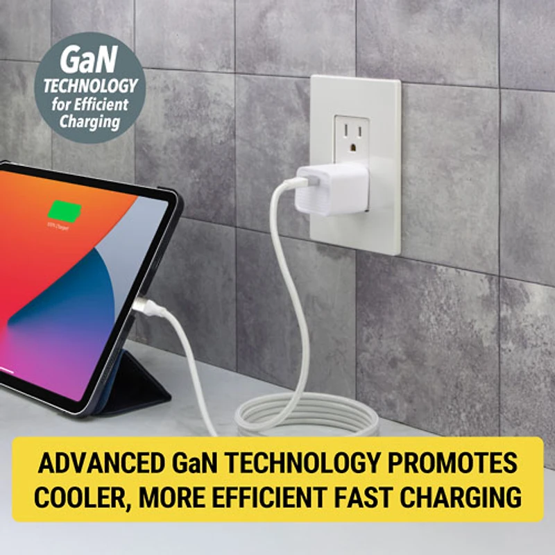 Chargeur mural USB-C PD de 30 W PowerVolt de Scosche - Blanc