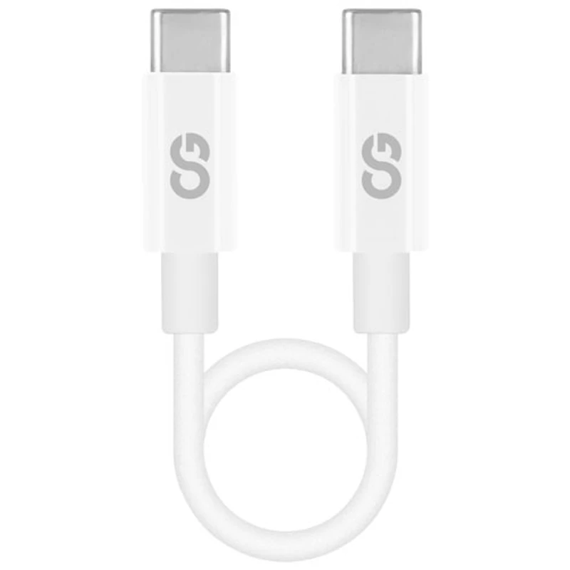 LOGiiX Sync & Charge Shortie 0.3m (1 ft.) USB-C to USB-C Cable - White