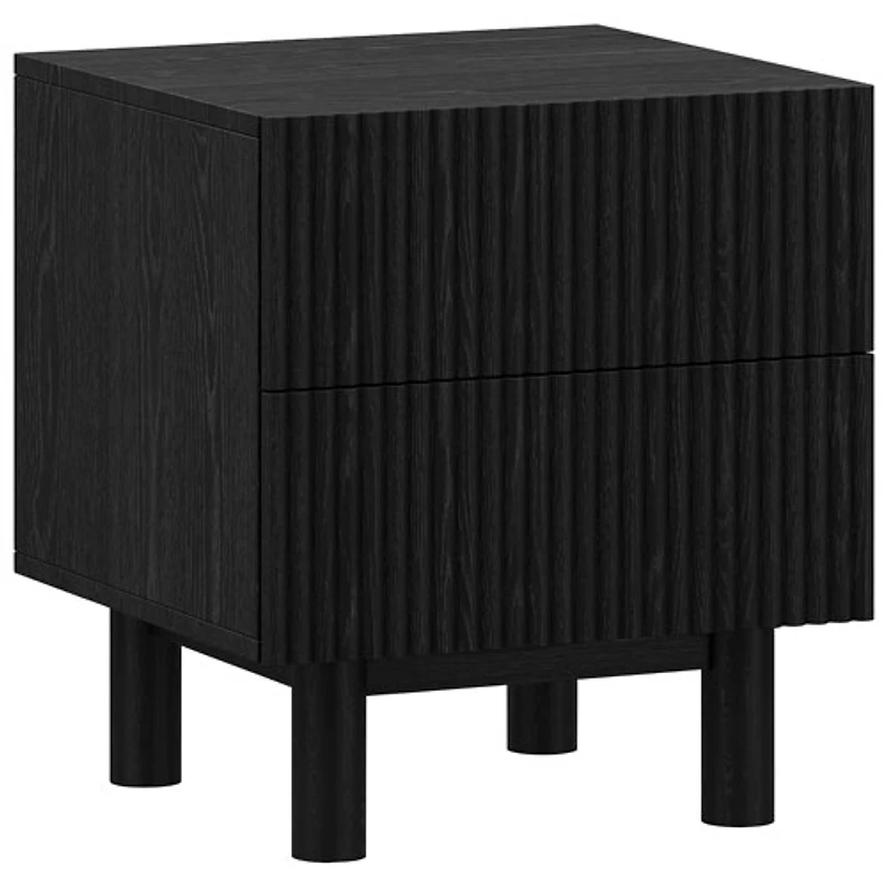 Table d'appoint carrée contemporaine à 2 tiroirs !Nspire - Noir
