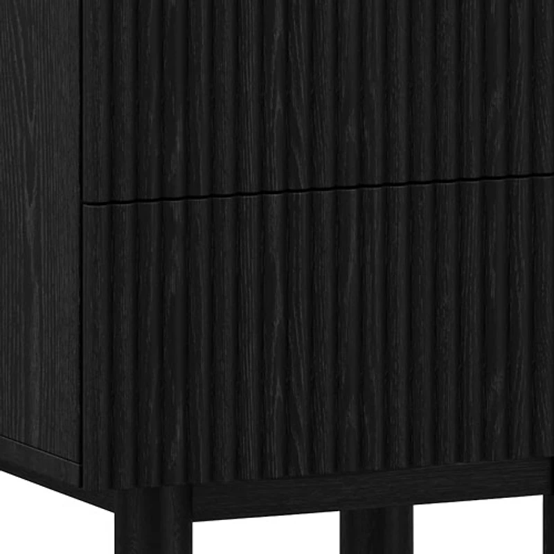 Table d'appoint carrée contemporaine à 2 tiroirs !Nspire - Noir