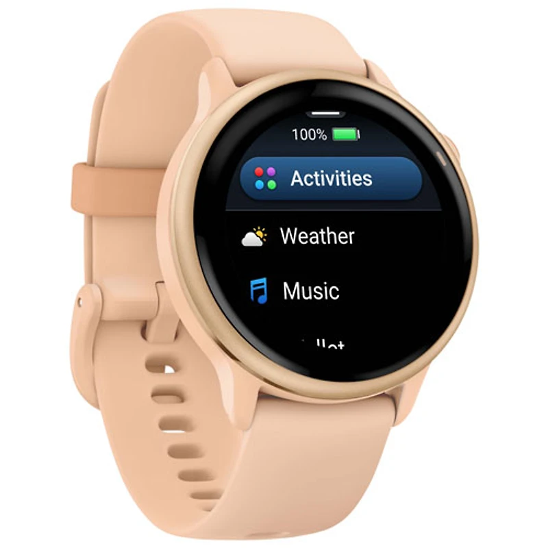Montre intelligente Bluetooth de 42 mm vivoactive 6 de Garmin - Aube rose