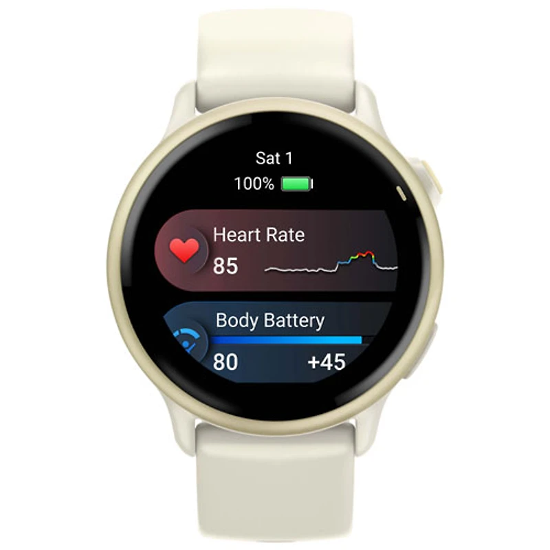 Garmin vivoactive 6 42mm Bluetooth Smartwatch - Lunar Gold/Bone