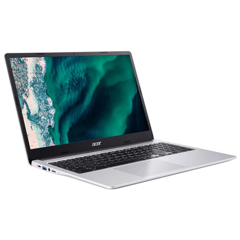 Chromebook de 15,6 po d'Acer - Argenté (Celeron N4500 d'Intel/RAM 4 Go/eMMC 64 Go/ChromeOS)