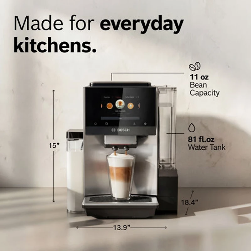 Machine à espresso automatique VeroCafe série 800 de Bosch avec système de lait et contenant à lait intégrés - Exclusivité Best Buy