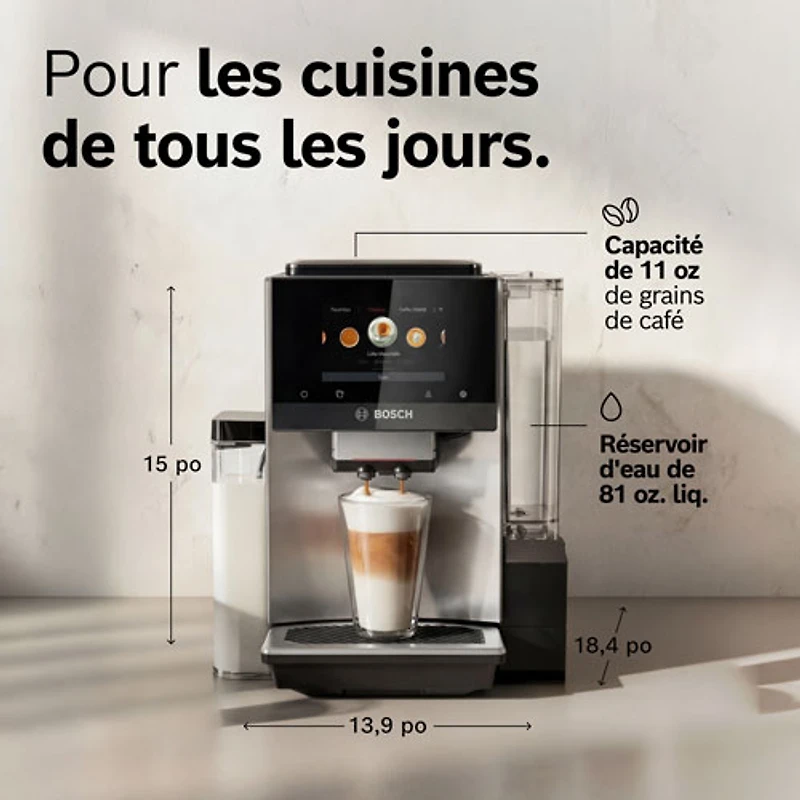 Machine à espresso automatique VeroCafe série 800 de Bosch avec système de lait et contenant à lait intégrés - Exclusivité Best Buy