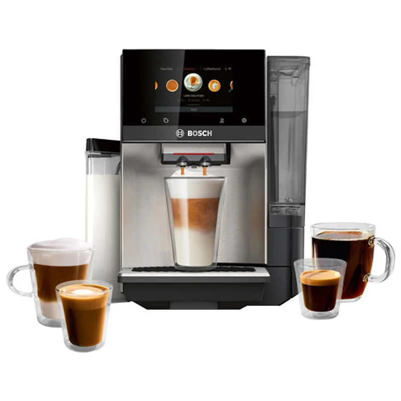 Machine à espresso automatique VeroCafe 800 de Bosch avec système de lait et contenant de lait intégrés