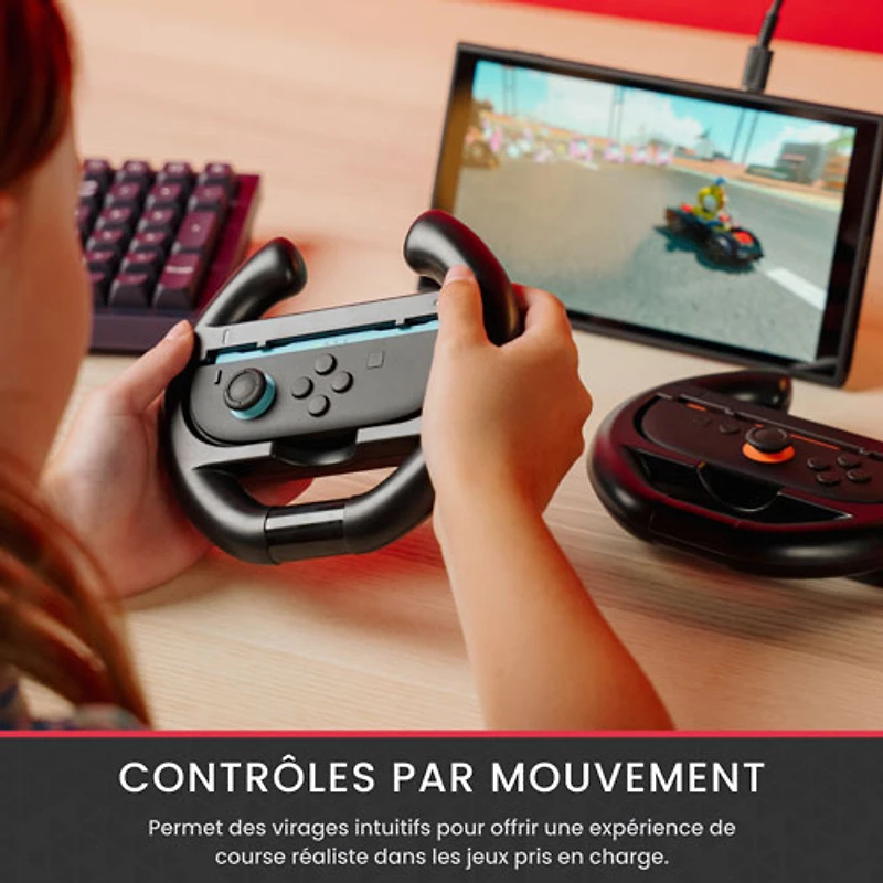 Ensemble de volant de course de Surge pour Switch 2 - Ensemble de 2 - Noir