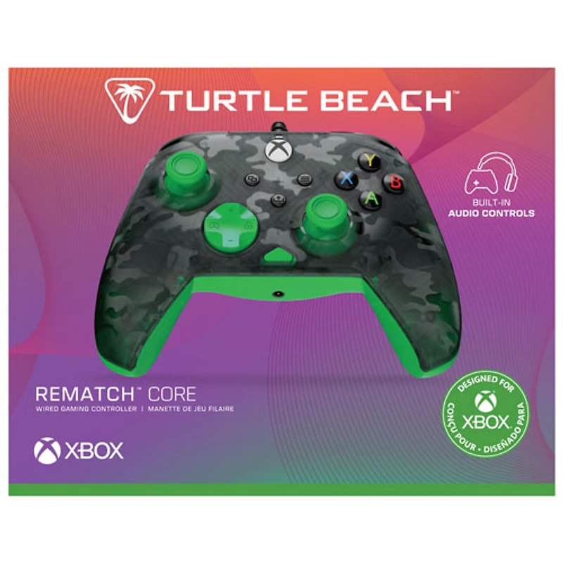 Turtle Beach Rematch Core Wired Controller for Xbox Series X|S / Xbox One - Ghost Black Camo/Green