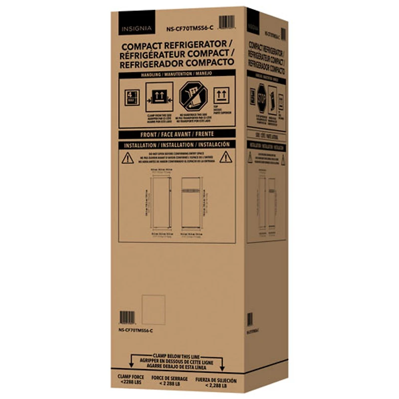Réfrigérateur compact autonome à congélateur supérieur 7,3 pi³ d'Insignia (NS-CF70TMSS6-C) - Aspect acier inoxydable