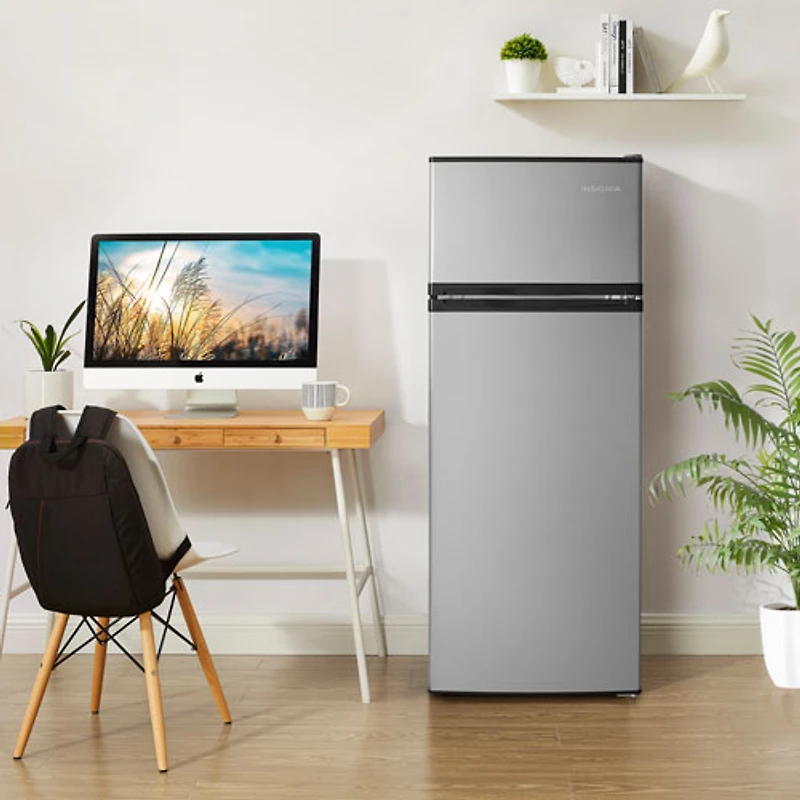 Insignia 7.3 Cu. Ft. Freestanding Top Mount Compact Fridge (NS-CF70TMSS6-C) - Stainless Steel Look