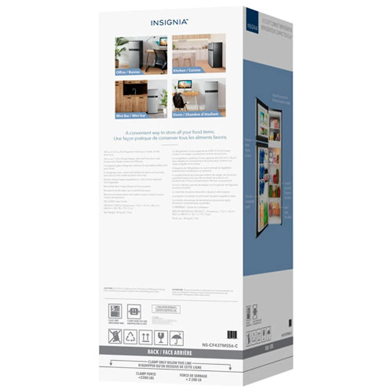 Insignia 4.5 Cu. Ft. Freestanding Top Mount Compact Fridge (NS-CF43TMSS6-C) - Stainless Steel Look